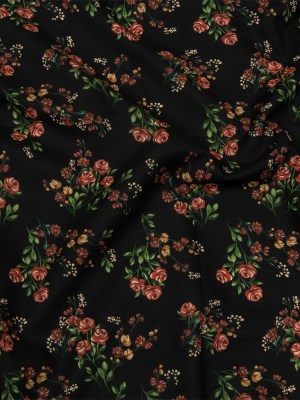 Cotton Voile – Black and Pink Floral – Mason Jar Bouquet Print – Mood Exclusive Rockland Collection Cotton Voile – Black and Pink Floral – Mason Jar Bouquet Print – Mood Exclusive Rockland Collection