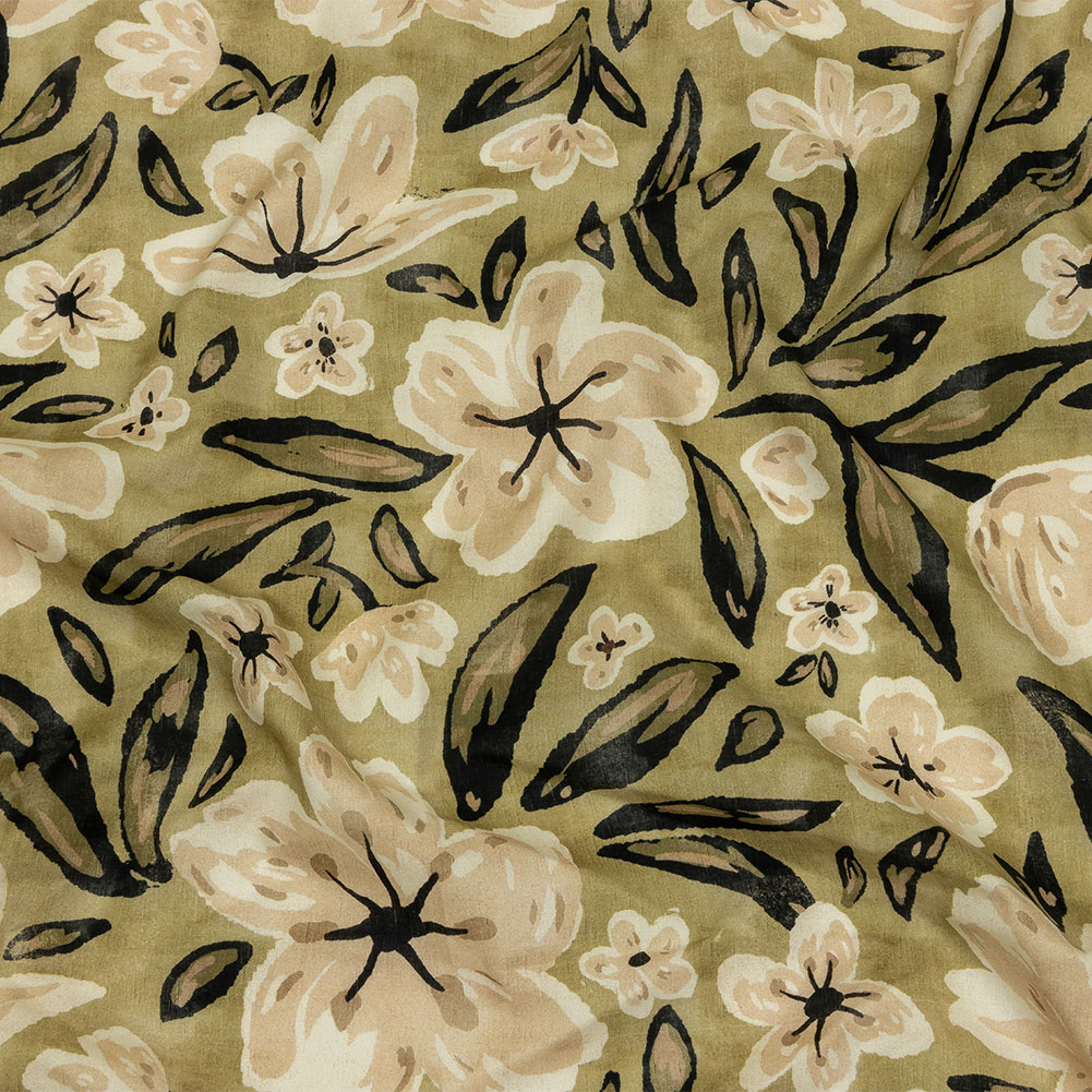 Cotton Voile – Light Green Painterly Floral – Wildflower Walk Print – Mood Exclusive Rockland Collection Cotton Voile – Light Green Painterly Floral – Wildflower Walk Print – Mood Exclusive Rockland Collection