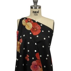 Cotton Voile – Black Floral and Polka Dots – Treasures Renewed Print – Mood Exclusive Rockland Collection Cotton Voile – Black Floral and Polka Dots – Treasures Renewed Print – Mood Exclusive Rockland Collection