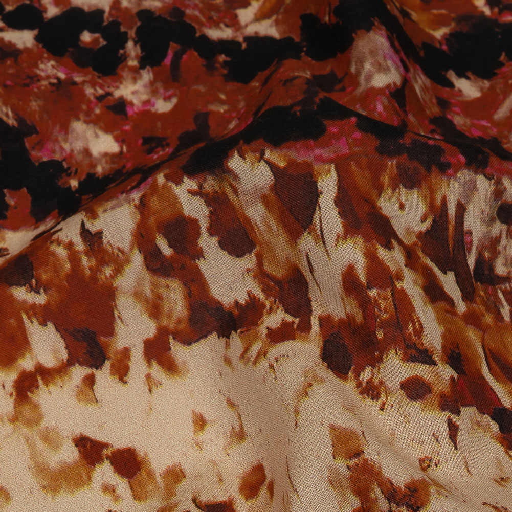 Cotton Voile – Beige and Orange Abstract – Summit Sketches Print – Mood Exclusive Rockland Collection Cotton Voile – Beige and Orange Abstract – Summit Sketches Print – Mood Exclusive Rockland Collection