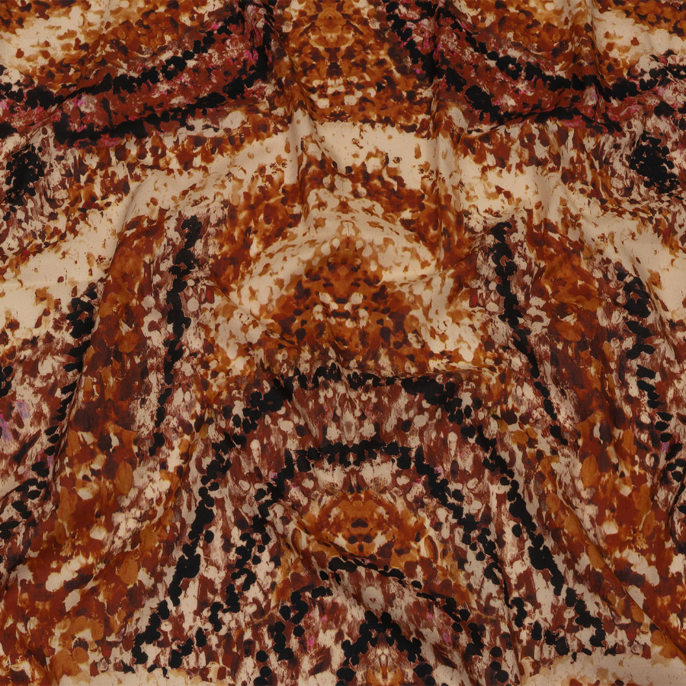 Cotton Voile – Beige and Orange Abstract – Summit Sketches Print – Mood Exclusive Rockland Collection Cotton Voile – Beige and Orange Abstract – Summit Sketches Print – Mood Exclusive Rockland Collection