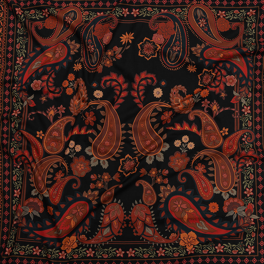 Cotton Voile Panel – Black and Red Paisley – Kaleidoscope Dreams Print – Mood Exclusive Rockland Collection Cotton Voile Panel – Black and Red Paisley – Kaleidoscope Dreams Print – Mood Exclusive Rockland Collection