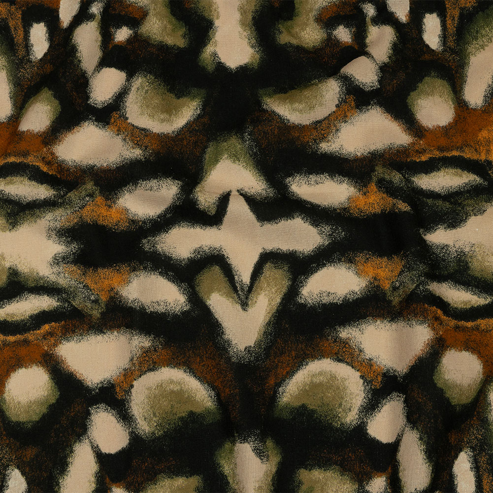 Linen and Rayon Woven – Black and Beige Abstract – From the Earth Print – Mood Exclusive Rockland Collection Linen and Rayon Woven – Black and Beige Abstract – From the Earth Print – Mood Exclusive Rockland Collection