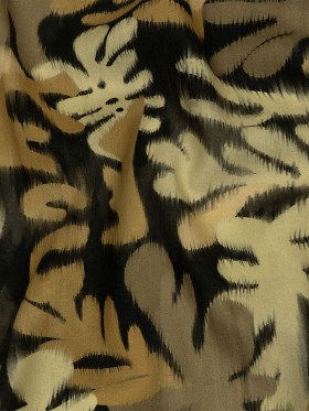 Linen and Rayon Woven – Black and Beige Ikat Leaves – Things We Leave Behind Print – Mood Exclusive Rockland Collection Linen and Rayon Woven – Black and Beige Ikat Leaves – Things We Leave Behind Print – Mood Exclusive Rockland Collection