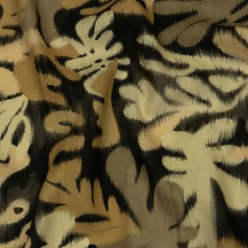 Linen and Rayon Woven – Black and Beige Ikat Leaves – Things We Leave Behind Print – Mood Exclusive Rockland Collection Linen and Rayon Woven – Black and Beige Ikat Leaves – Things We Leave Behind Print – Mood Exclusive Rockland Collection