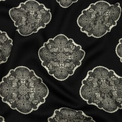 Rayon Challis – Black Lacy Medallions – Cathedral Windows Print – Mood Exclusive Metro Collection Rayon Challis – Black Lacy Medallions – Cathedral Windows Print – Mood Exclusive Metro Collection