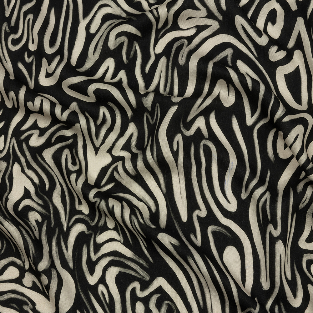 Rayon Challis – Black and White Abstract Lines – Gallery Tour Print – Mood Exclusive Metro Collection Rayon Challis – Black and White Abstract Lines – Gallery Tour Print – Mood Exclusive Metro Collection