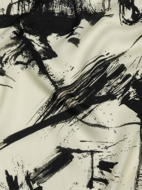 Rayon Challis – Black and White Abstract – Subway Lines Print – Mood Exclusive Metro Collection Rayon Challis – Black and White Abstract – Subway Lines Print – Mood Exclusive Metro Collection