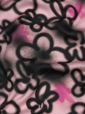 Rayon Challis – Pink and Black Spraypaint Floral – Street Sketch Print – Mood Exclusive Metro Collection Rayon Challis – Pink and Black Spraypaint Floral – Street Sketch Print – Mood Exclusive Metro Collection