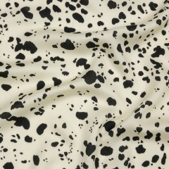 Rayon Challis – Black and White Dalmatian Spots – Fire Dogs Print – Mood Exclusive Metro Collection Rayon Challis – Black and White Dalmatian Spots – Fire Dogs Print – Mood Exclusive Metro Collection