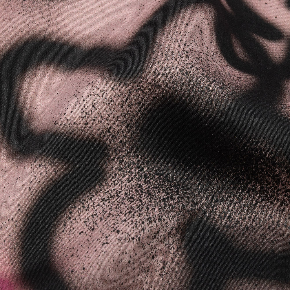 Stretch Cotton Sateen – Pink and Black Spraypaint Floral – Street Sketch Print – Mood Exclusive Metro Collection Stretch Cotton Sateen – Pink and Black Spraypaint Floral – Street Sketch Print – Mood Exclusive Metro Collection