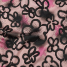 Stretch Cotton Sateen – Pink and Black Spraypaint Floral – Street Sketch Print – Mood Exclusive Metro Collection Stretch Cotton Sateen – Pink and Black Spraypaint Floral – Street Sketch Print – Mood Exclusive Metro Collection