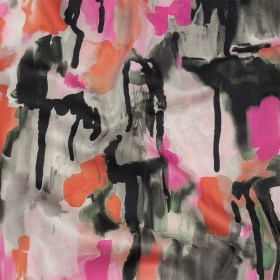 Stretch Cotton Sateen – Pink and Orange Abstract Paint Drips – Painted Aspirations Print – Mood Exclusive Metro Collection Stretch Cotton Sateen – Pink and Orange Abstract Paint Drips – Painted Aspirations Print – Mood Exclusive Metro Collection