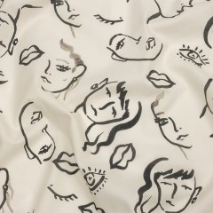 Cotton Voile – Black and White Face Drawings – Everyday Runway Print – Mood Exclusive Metro Collection Cotton Voile – Black and White Face Drawings – Everyday Runway Print – Mood Exclusive Metro Collection
