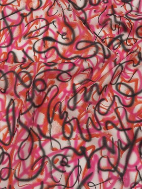 Cotton Voile – Pink Spraypaint Scribbles – Love Notorious Print – Mood Exclusive Metro Collection Cotton Voile – Pink Spraypaint Scribbles – Love Notorious Print – Mood Exclusive Metro Collection