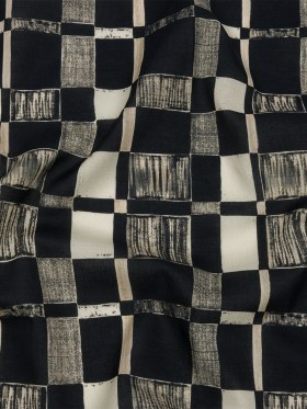 Cotton Voile – Black and White Checks – City Blocked Print – Mood Exclusive Metro Collection Cotton Voile – Black and White Checks – City Blocked Print – Mood Exclusive Metro Collection