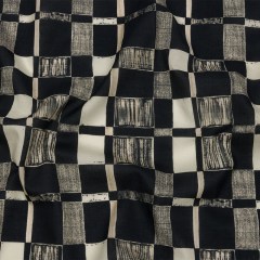 Cotton Voile – Black and White Checks – City Blocked Print – Mood Exclusive Metro Collection Cotton Voile – Black and White Checks – City Blocked Print – Mood Exclusive Metro Collection