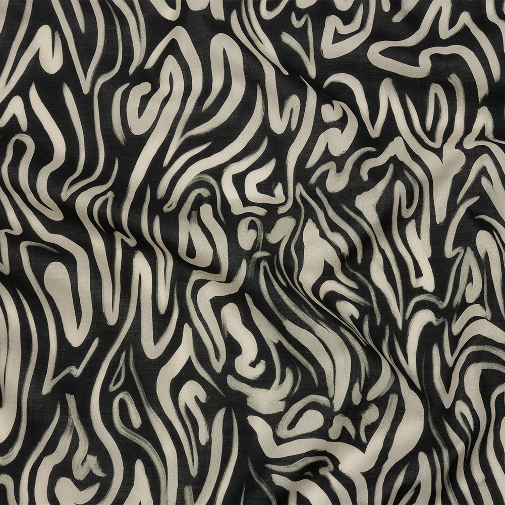 Cotton Voile – Black and White Abstract Lines – Gallery Tour Print – Mood Exclusive Metro Collection Cotton Voile – Black and White Abstract Lines – Gallery Tour Print – Mood Exclusive Metro Collection