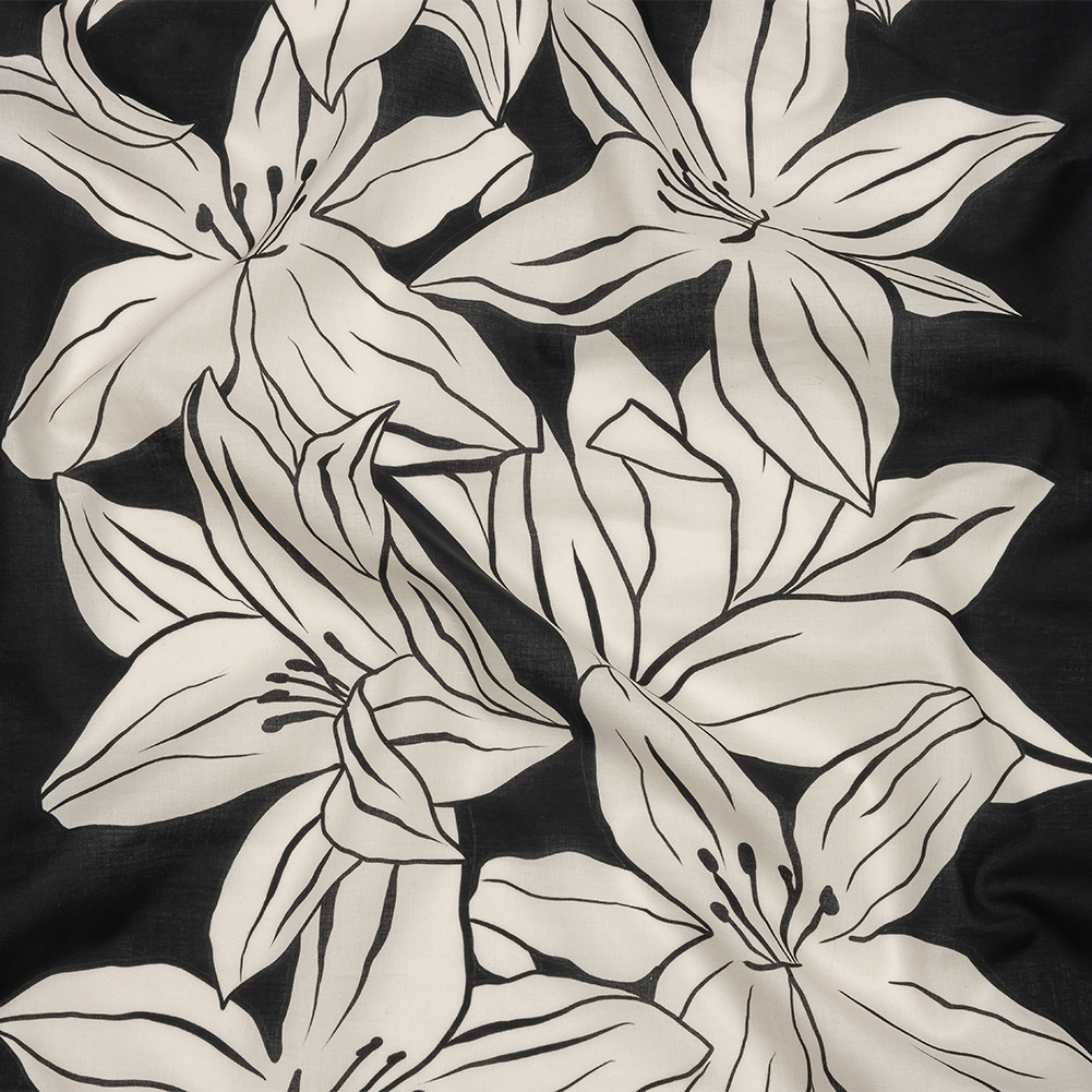 Cotton Voile – Black Floral – Central Park Spring Print – Mood Exclusive Metro Collection Cotton Voile – Black Floral – Central Park Spring Print – Mood Exclusive Metro Collection