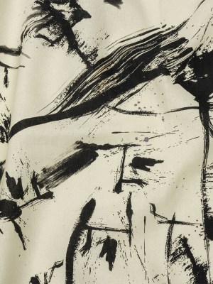 Linen and Rayon Woven – Black and Ivory Abstract – Subway Lines Print – Mood Exclusive Metro Collection Linen and Rayon Woven – Black and Ivory Abstract – Subway Lines Print – Mood Exclusive Metro Collection