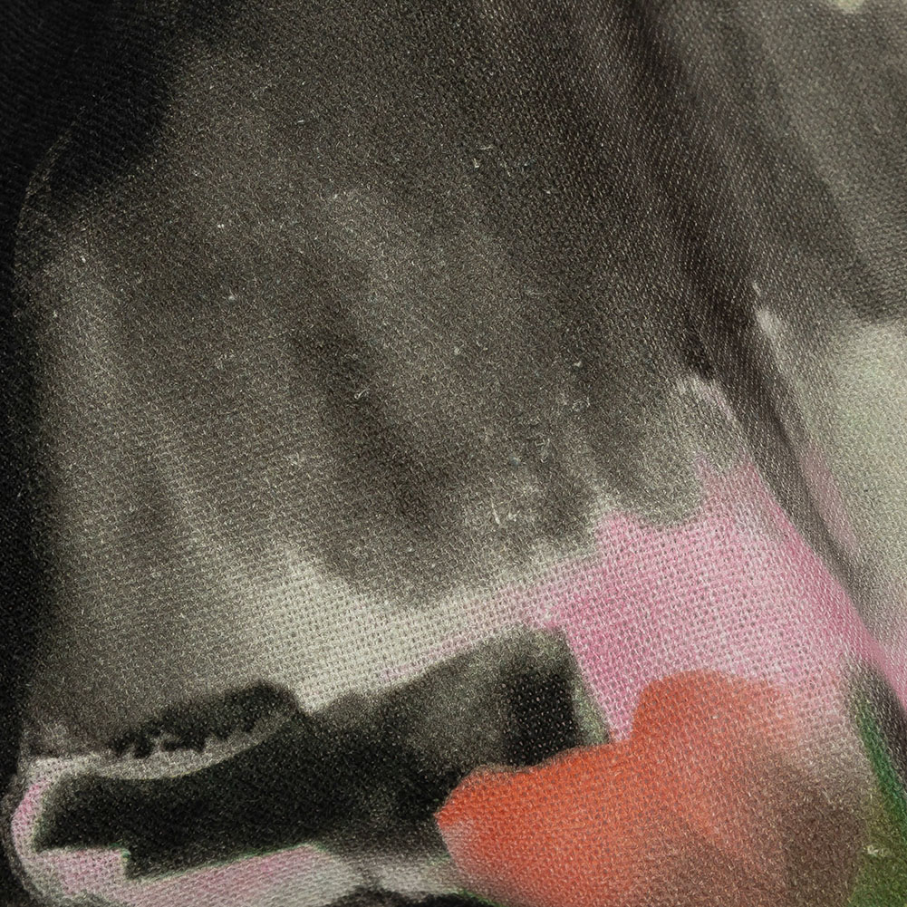 Linen and Rayon Woven - Pink and Orange Abstract Paint Drips - Painted Aspirations Print - Mood Exclusive Metro Collection