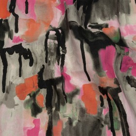 Linen and Rayon Woven – Pink and Orange Abstract Paint Drips – Painted Aspirations Print – Mood Exclusive Metro Collection Linen and Rayon Woven – Pink and Orange Abstract Paint Drips – Painted Aspirations Print – Mood Exclusive Metro Collection