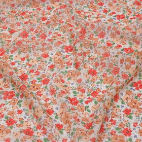 Viscose Georgette – Cream and Peach Floral – Poppy Hypnosis Print – Mood Exclusive Secret Garden Collection Viscose Georgette – Cream and Peach Floral – Poppy Hypnosis Print – Mood Exclusive Secret Garden Collection