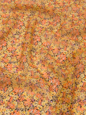 Viscose Georgette – Yellow and Orange Floral – Titania’s Dream Print – Mood Exclusive Secret Garden Collection Viscose Georgette – Yellow and Orange Floral – Titania’s Dream Print – Mood Exclusive Secret Garden Collection