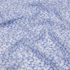 Viscose Georgette – Periwinkle and White Floral – Sunday in the Park Print – Mood Exclusive Secret Garden Collection Viscose Georgette – Periwinkle and White Floral – Sunday in the Park Print – Mood Exclusive Secret Garden Collection