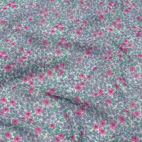 Viscose Georgette – Blue and Pink Floral – Springtime Saunter Print – Mood Exclusive Secret Garden Collection Viscose Georgette – Blue and Pink Floral – Springtime Saunter Print – Mood Exclusive Secret Garden Collection