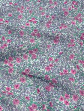 Viscose Georgette – Blue and Pink Floral – Springtime Saunter Print – Mood Exclusive Secret Garden Collection Viscose Georgette – Blue and Pink Floral – Springtime Saunter Print – Mood Exclusive Secret Garden Collection