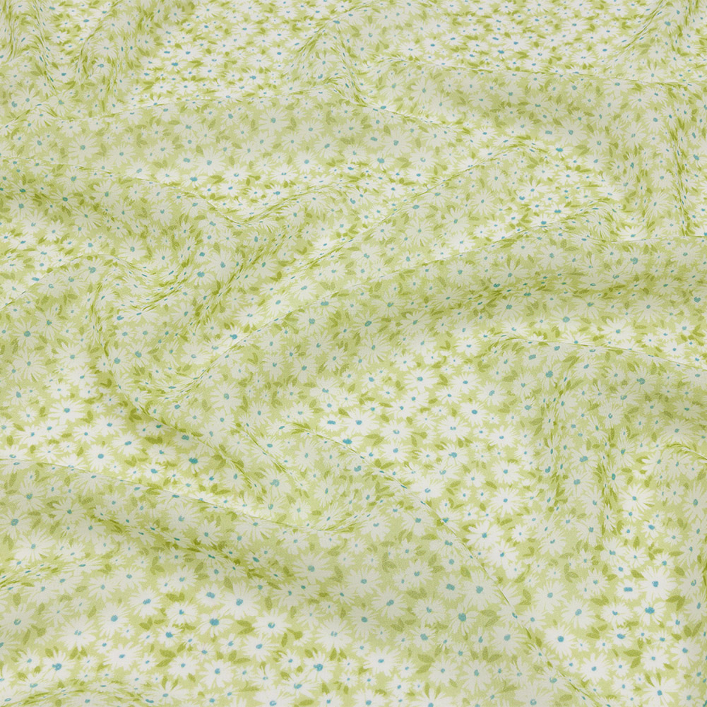 Viscose Georgette – Lime Green and White Floral – Sunday in the Park Print – Mood Exclusive Secret Garden Collection Viscose Georgette – Lime Green and White Floral – Sunday in the Park Print – Mood Exclusive Secret Garden Collection