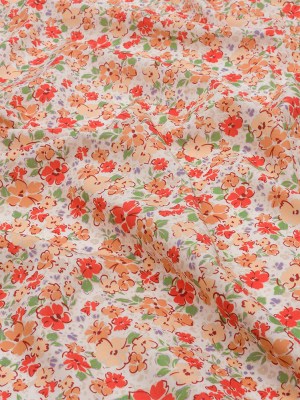 Cotton Poplin – Cream and Peach Floral – Poppy Hypnosis Print – Mood Exclusive Secret Garden Collection Cotton Poplin – Cream and Peach Floral – Poppy Hypnosis Print – Mood Exclusive Secret Garden Collection
