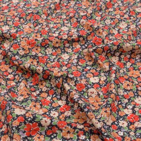 Cotton Poplin – Black and Peach Floral – Poppy Hypnosis Print – Mood Exclusive Secret Garden Collection Cotton Poplin – Black and Peach Floral – Poppy Hypnosis Print – Mood Exclusive Secret Garden Collection