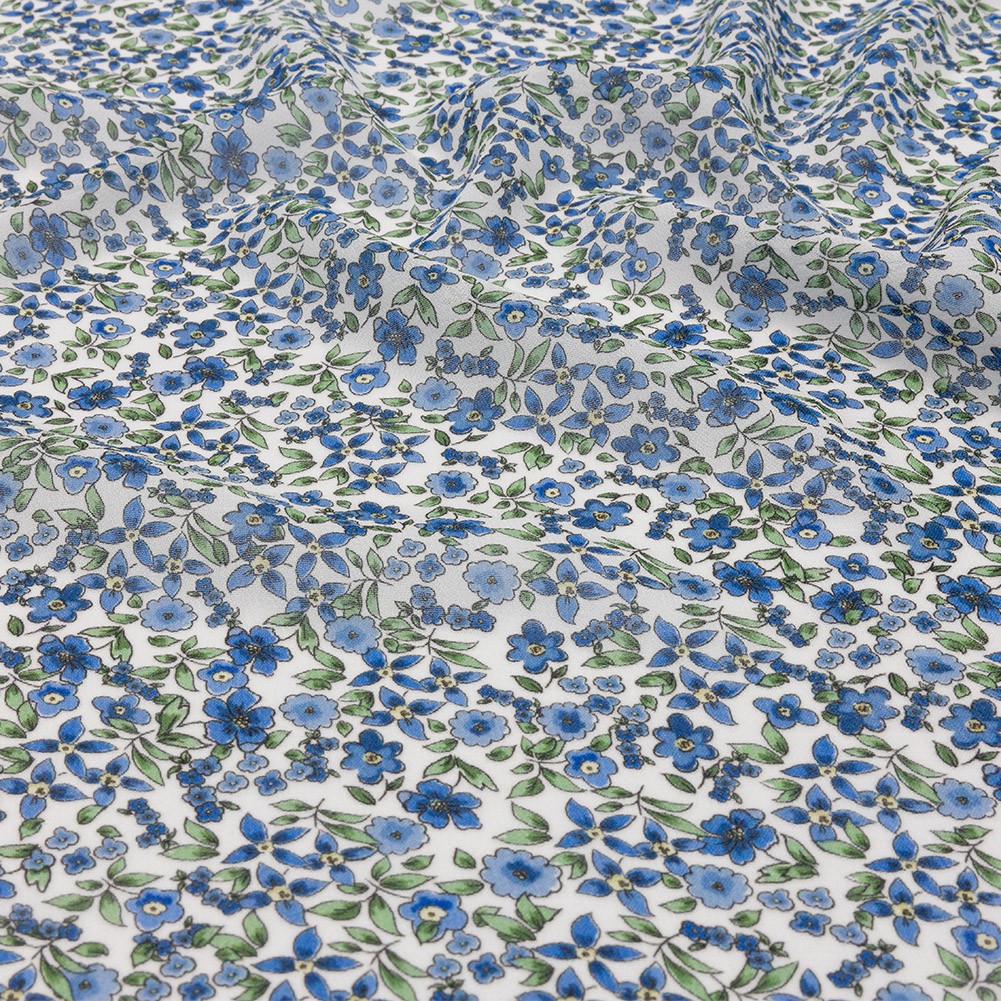 Viscose Georgette – Blue Floral – Botanical Stroll Print – Mood Exclusive Secret Garden Collection Viscose Georgette – Blue Floral – Botanical Stroll Print – Mood Exclusive Secret Garden Collection