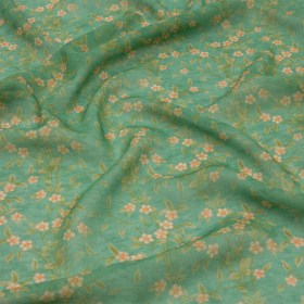Viscose Georgette – Green and Cream Floral – Flora’s Crown Print – Mood Exclusive Secret Garden Collection Viscose Georgette – Green and Cream Floral – Flora’s Crown Print – Mood Exclusive Secret Garden Collection