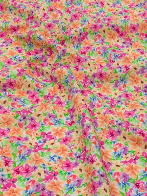 Cotton Poplin – Pink and Orange Floral – Isola Bella Print – Mood Exclusive Secret Garden Collection Cotton Poplin – Pink and Orange Floral – Isola Bella Print – Mood Exclusive Secret Garden Collection