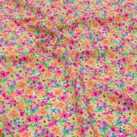 Cotton Poplin – Pink and Orange Floral – Isola Bella Print – Mood Exclusive Secret Garden Collection Cotton Poplin – Pink and Orange Floral – Isola Bella Print – Mood Exclusive Secret Garden Collection