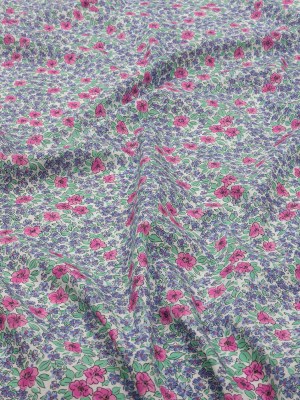 Cotton Poplin – Blue and Pink Floral – Springtime Saunter Print – Mood Exclusive Secret Garden Collection Cotton Poplin – Blue and Pink Floral – Springtime Saunter Print – Mood Exclusive Secret Garden Collection