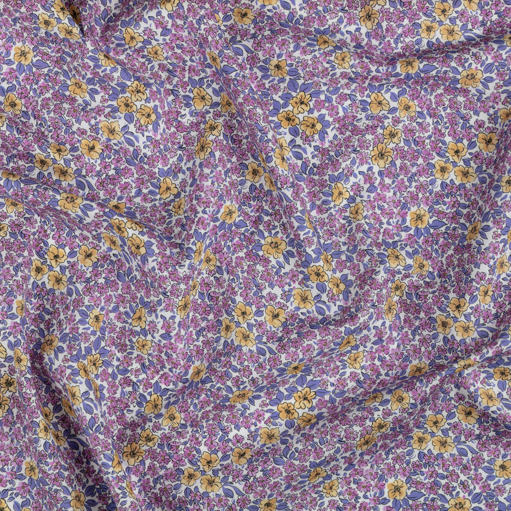 Cotton Poplin – Pink and Yellow Floral – Springtime Saunter Print – Mood Exclusive Secret Garden Collection Cotton Poplin – Pink and Yellow Floral – Springtime Saunter Print – Mood Exclusive Secret Garden Collection