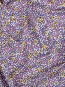 Cotton Poplin – Pink and Yellow Floral – Springtime Saunter Print – Mood Exclusive Secret Garden Collection Cotton Poplin – Pink and Yellow Floral – Springtime Saunter Print – Mood Exclusive Secret Garden Collection