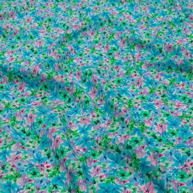 Cotton Voile – Blue and Purple Floral – Isola Bella Print – Mood Exclusive Secret Garden Collection Cotton Voile – Blue and Purple Floral – Isola Bella Print – Mood Exclusive Secret Garden Collection
