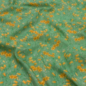 Cotton Voile – Teal and Orange Floral – Dance with the Daffodils Print – Mood Exclusive Secret Garden Collection Cotton Voile – Teal and Orange Floral – Dance with the Daffodils Print – Mood Exclusive Secret Garden Collection
