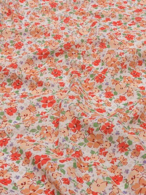 Cotton Voile – Cream and Peach Floral – Poppy Hypnosis Print – Mood Exclusive Secret Garden Collection Cotton Voile – Cream and Peach Floral – Poppy Hypnosis Print – Mood Exclusive Secret Garden Collection