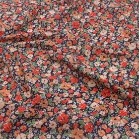 Cotton Voile – Black and Peach Floral – Poppy Hypnosis Print – Mood Exclusive Secret Garden Collection Cotton Voile – Black and Peach Floral – Poppy Hypnosis Print – Mood Exclusive Secret Garden Collection