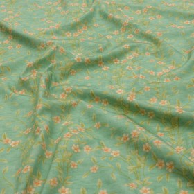 Cotton Poplin – Green and Cream Floral – Flora’s Crown Print – Mood Exclusive Secret Garden Collection Cotton Poplin – Green and Cream Floral – Flora’s Crown Print – Mood Exclusive Secret Garden Collection