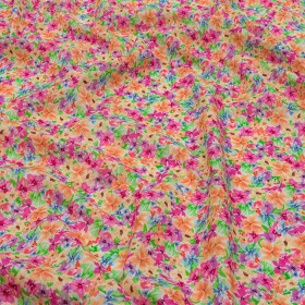 Cotton Voile – Pink and Orange Floral – Isola Bella Print – Mood Exclusive Secret Garden Collection Cotton Voile – Pink and Orange Floral – Isola Bella Print – Mood Exclusive Secret Garden Collection