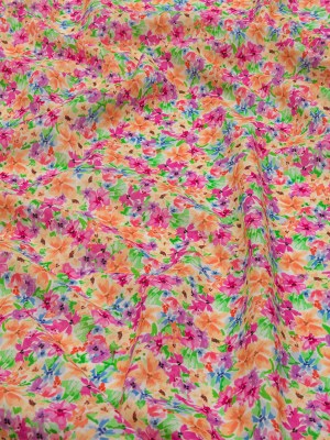 Cotton Voile – Pink and Orange Floral – Isola Bella Print – Mood Exclusive Secret Garden Collection Cotton Voile – Pink and Orange Floral – Isola Bella Print – Mood Exclusive Secret Garden Collection