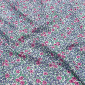 Cotton Voile – Blue and Pink Floral – Springtime Saunter Print – Mood Exclusive Secret Garden Collection Cotton Voile – Blue and Pink Floral – Springtime Saunter Print – Mood Exclusive Secret Garden Collection