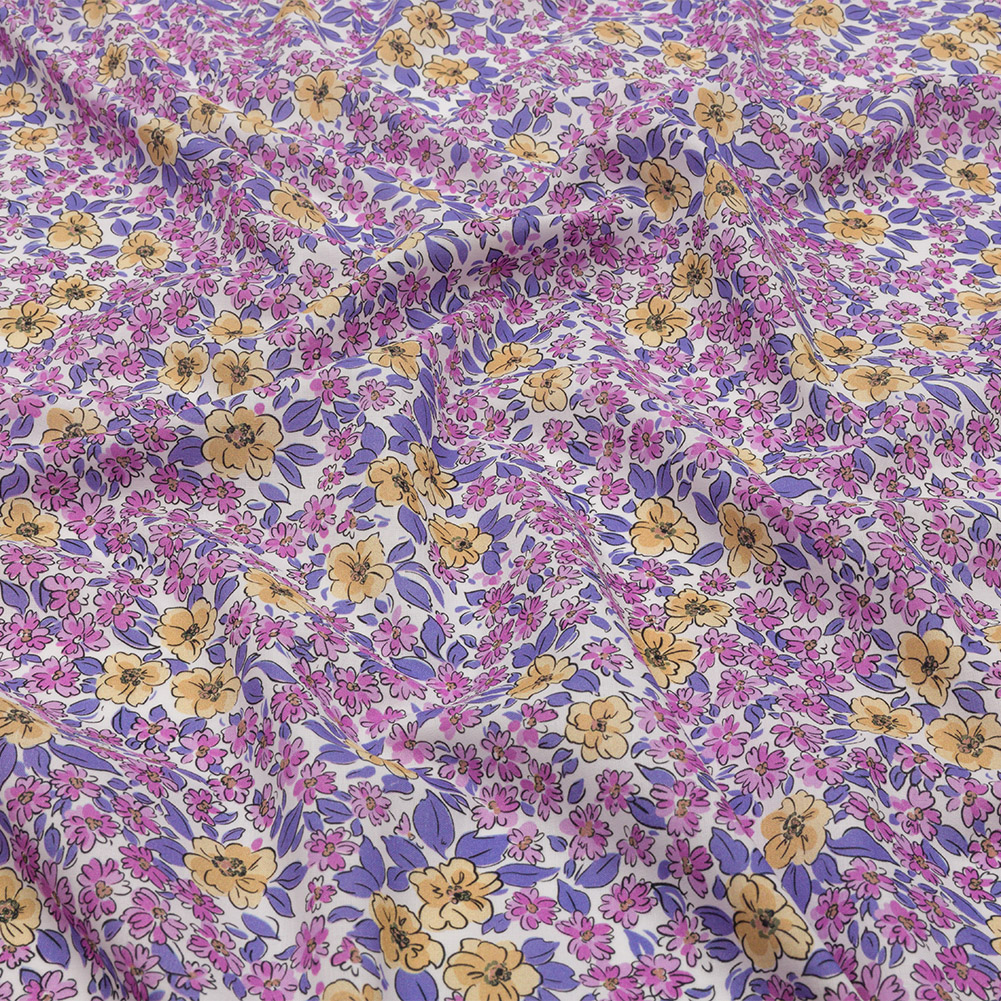 Cotton Voile – Bigger Pink and Yellow Floral – Springtime Saunter Print – Mood Exclusive Secret Garden Collection Cotton Voile – Bigger Pink and Yellow Floral – Springtime Saunter Print – Mood Exclusive Secret Garden Collection